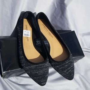 Christian Siriano Black and Silver Flats